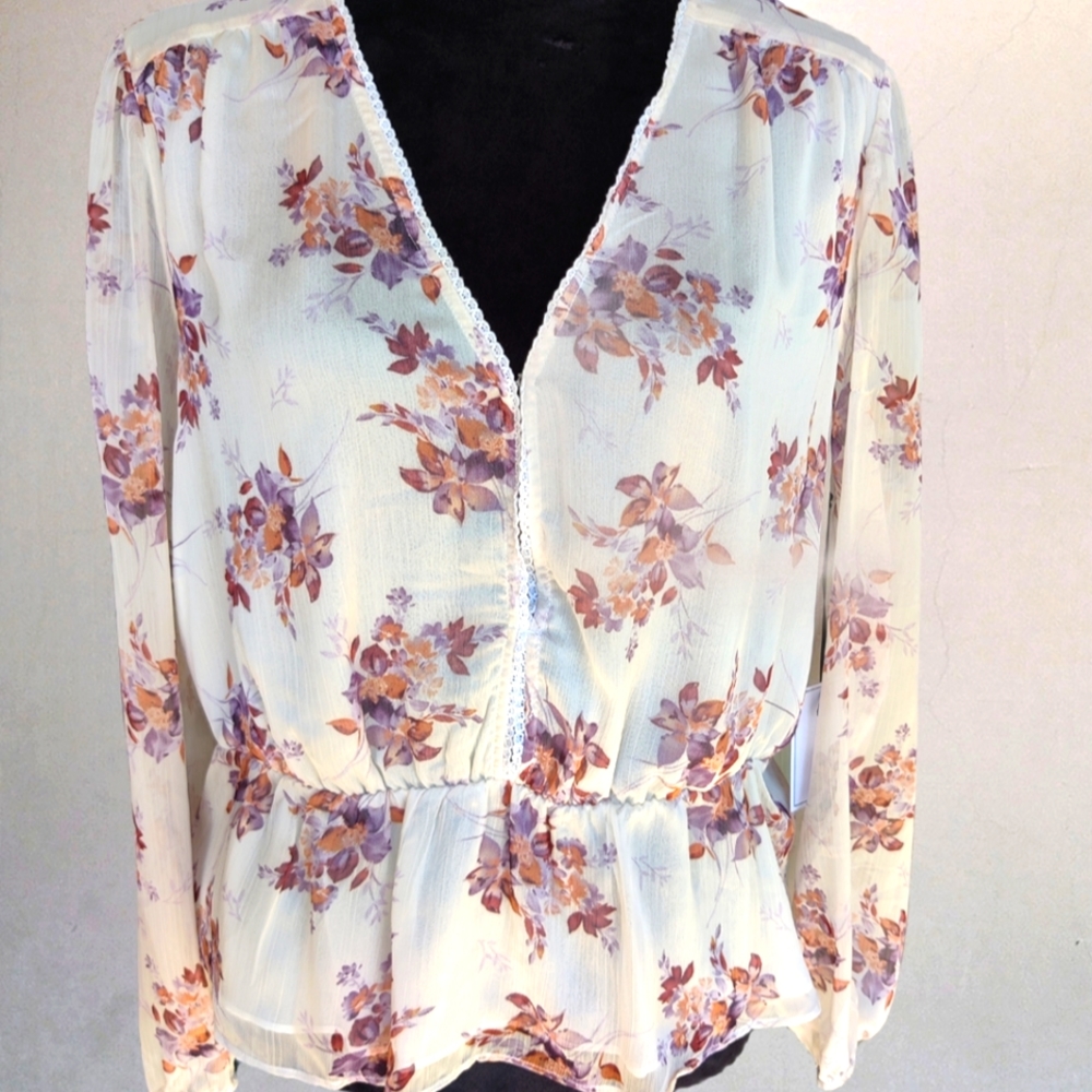 1 State 🤍 NEW Heritage Bloom floral print peplum blouse